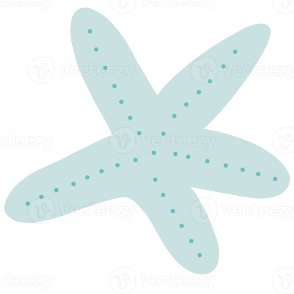 Blue starfish simple shape png