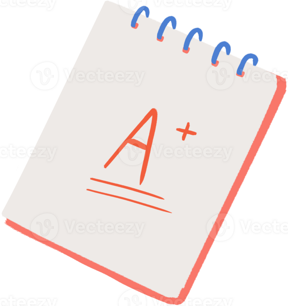 Cartoon note paper exam result png