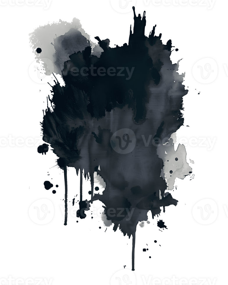 abstract representation of an black ink blot, with a dark, expressive design that conveys a sense of depth and artistic flair, suitable for creative projects. png