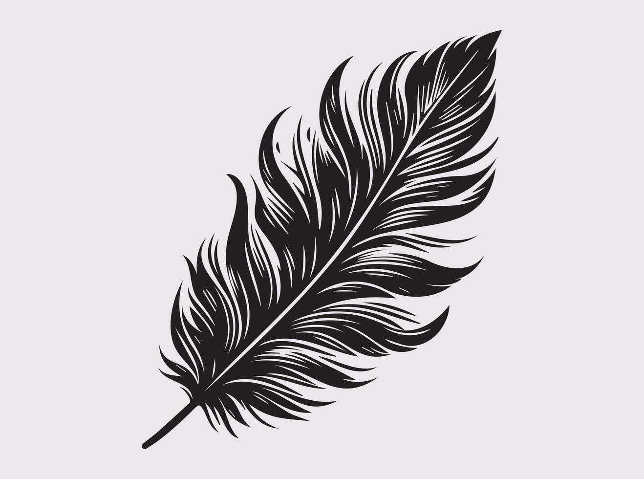 Soft and Delicate Bird Feather Silhouette for Nature Themed Artwork vector