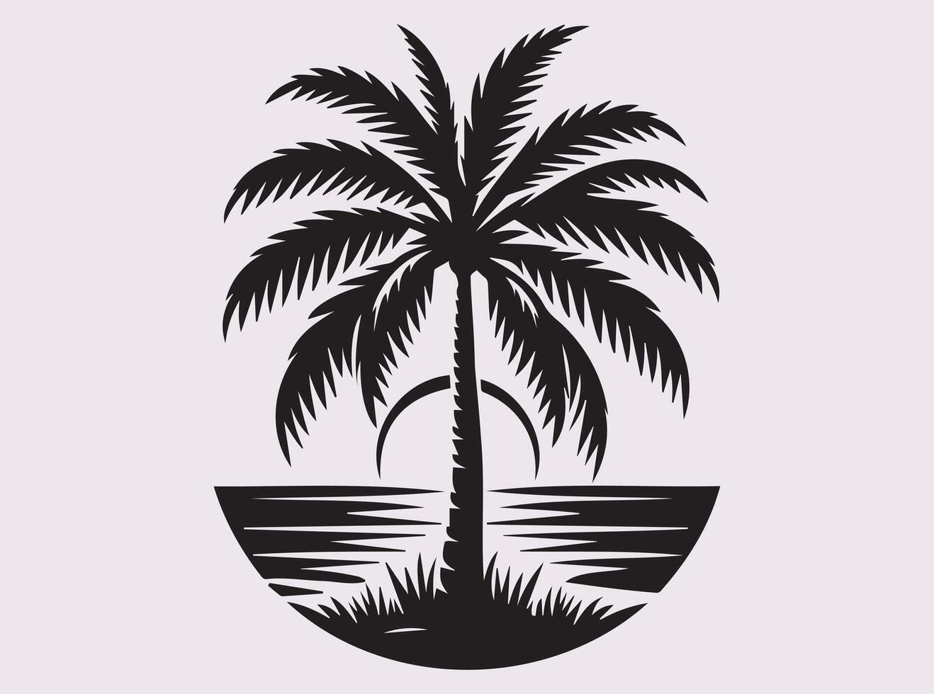 Perfect Coconut Tree Silhouette for Palm Beach and Tropical Inspired Graphics vector