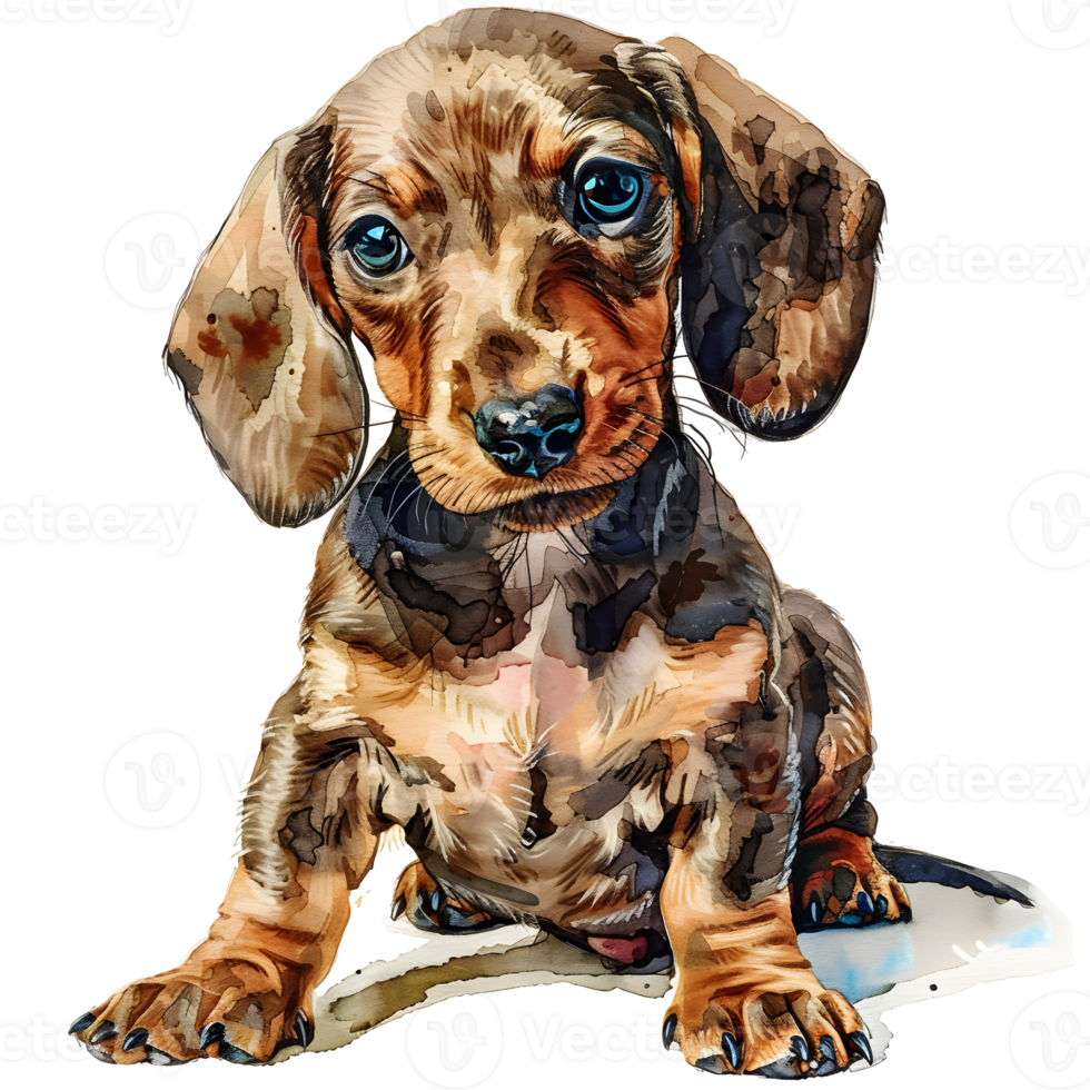 Adorable Dachshund Puppy Capture the charm of a young Dachshund puppy with big eyes and a sweet expression. png