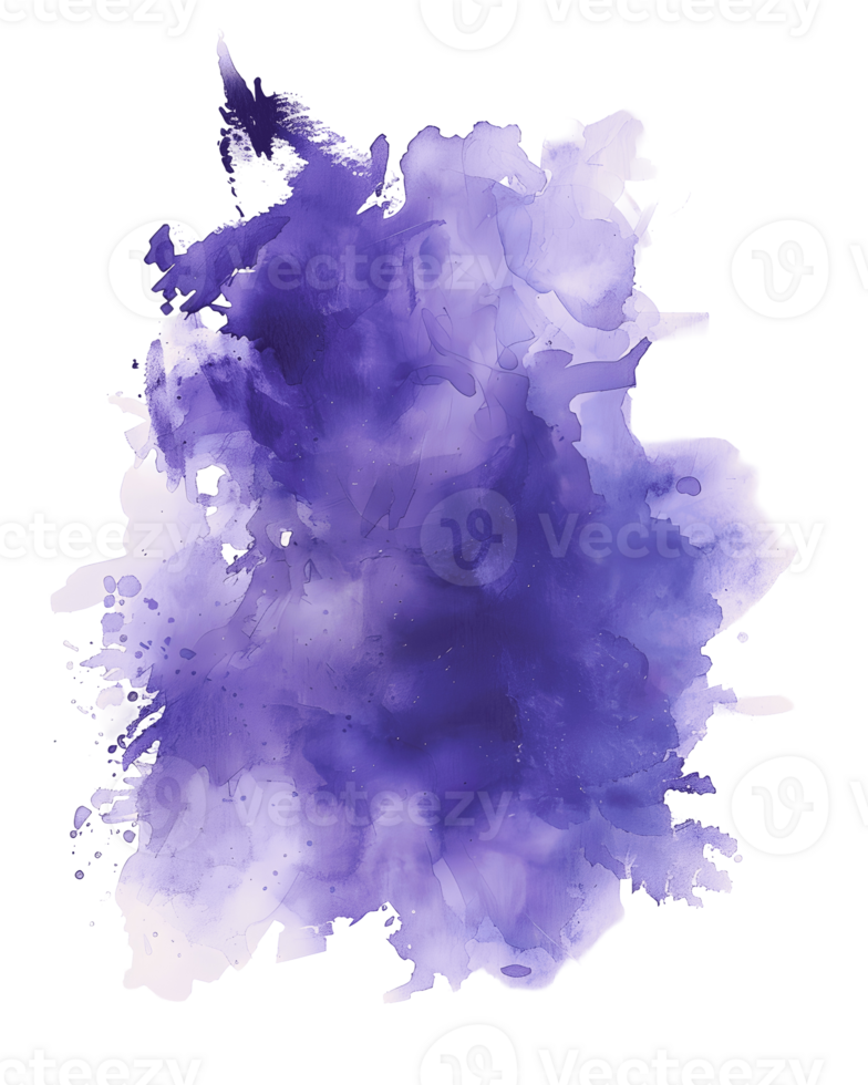 vibrant splash of purple watercolor paint, creating a dynamic and expressive abstract design perfect for adding artistic flair. png