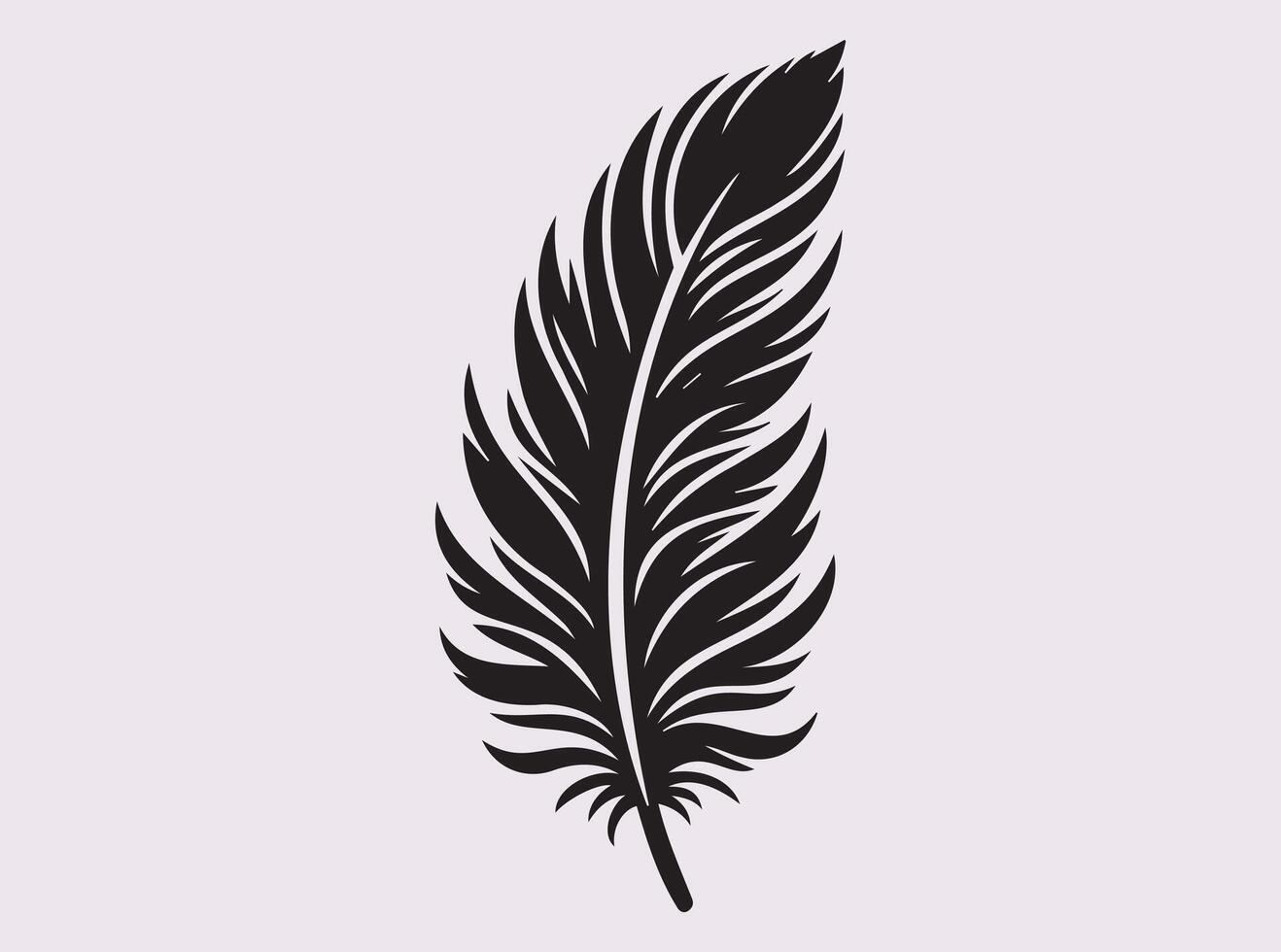 Aesthetic Bird Feather Silhouette for Graphic Design and Digital Art vector