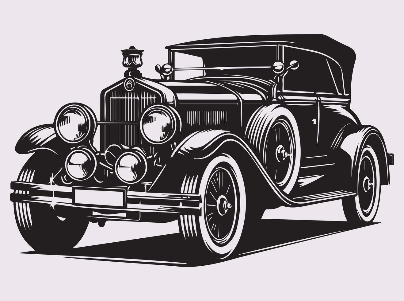 Vintage Car Silhouette for Unique Automotive Illustrations and Creative Designs vector