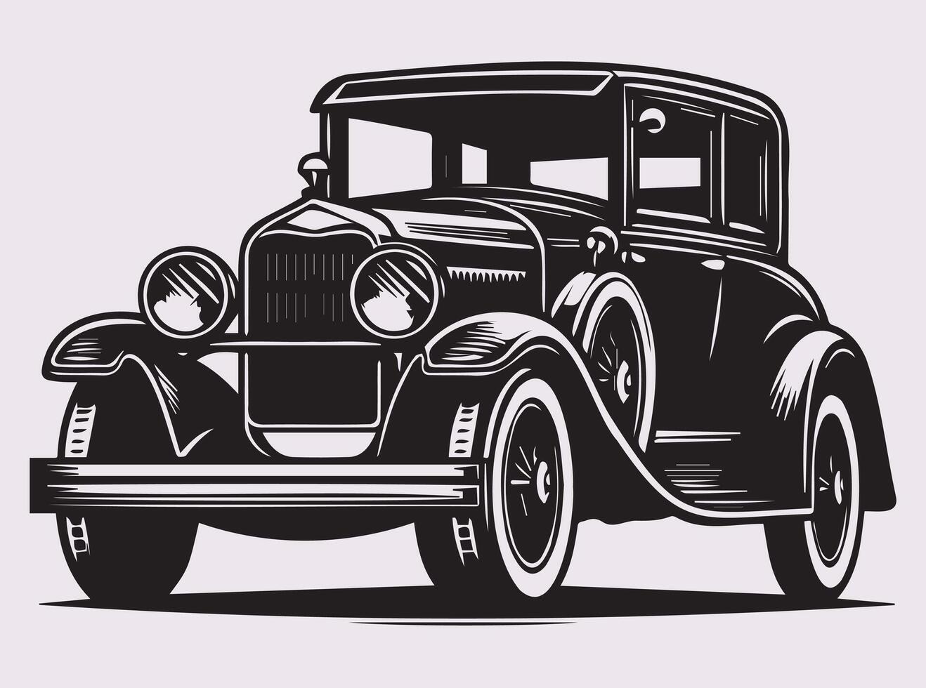 Retro Vintage Car Silhouette for Unique Car Illustration Projects vector