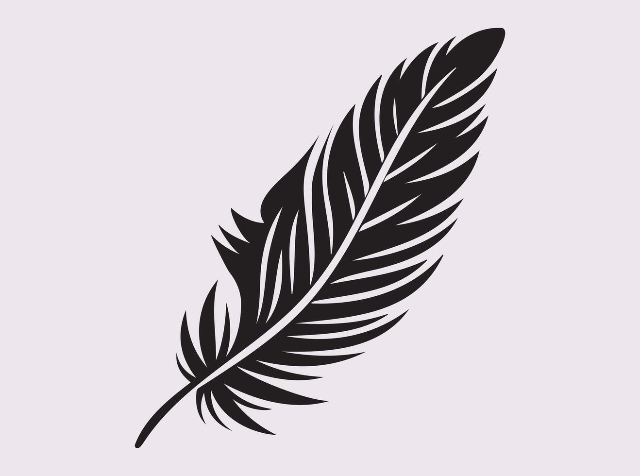 Black Bird Feather Silhouette for Nature Inspired Artistic Creations vector