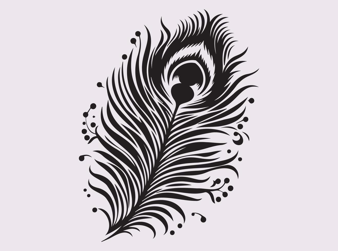 Peacock Feather Silhouette for Stylish Artwork and Home Decor Inspiration vector