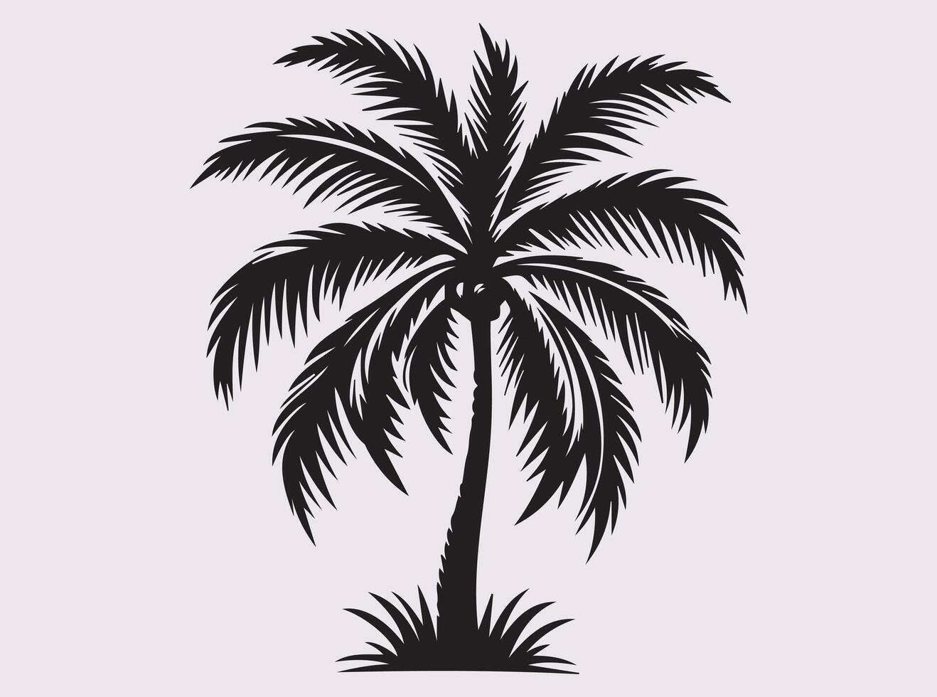 Elegant Coconut Tree Silhouette for Tropical Themed Graphics and Digital Art vector