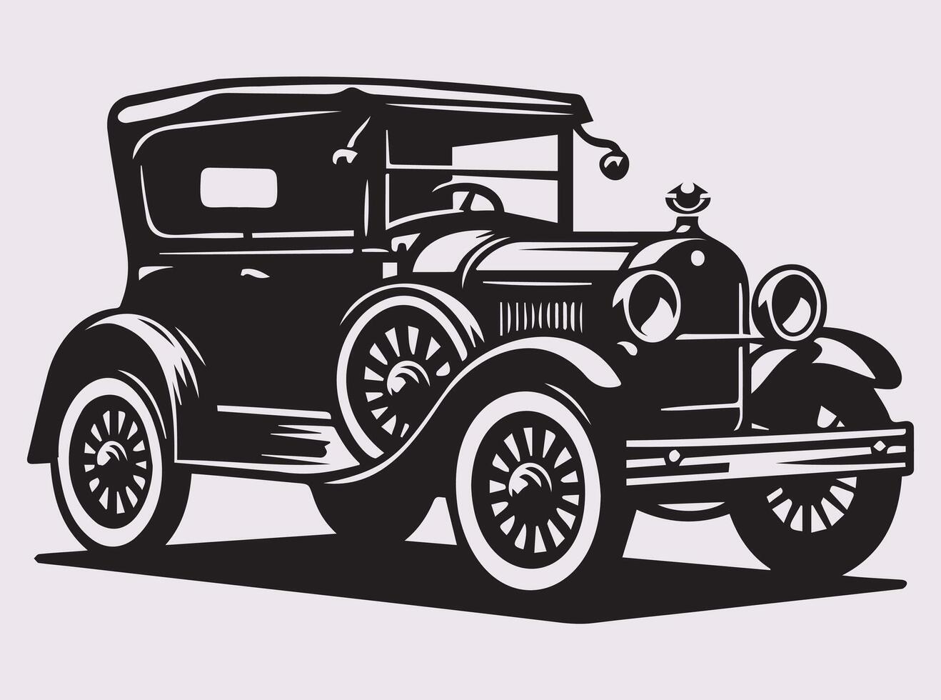 Vintage Car Silhouette for Timeless Automotive Art and Graphic Designs vector