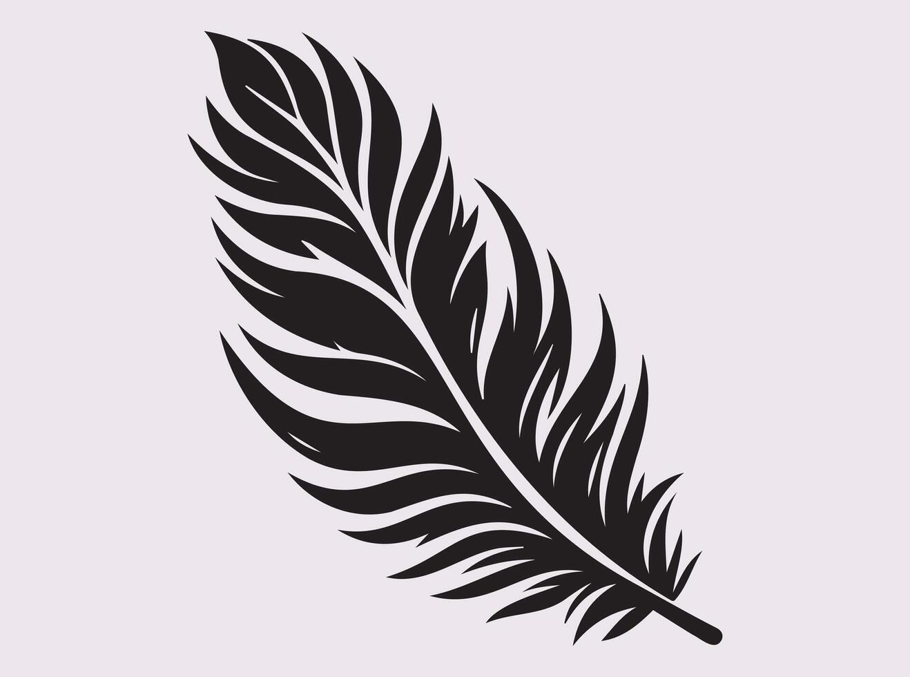 Modern Bird Feather Silhouette for Logo Design and Branding Concepts vector