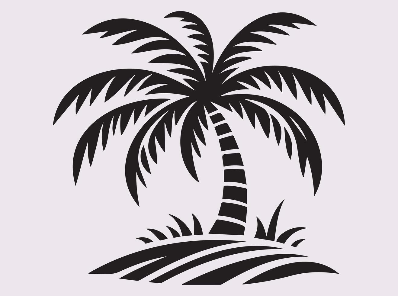 Stunning Tropical Coconut Tree Silhouette for Artistic and Creative Designs vector