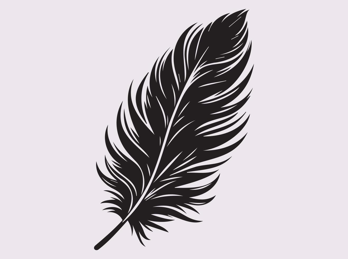Hand Drawn Bird Feather Silhouette for DIY Art and Crafting Ideas vector
