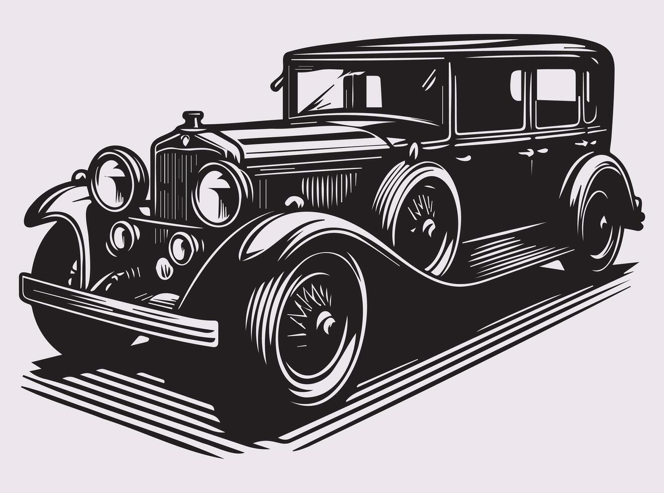 Retro Vintage Car Silhouette Design for Car Lovers and Creative Works vector