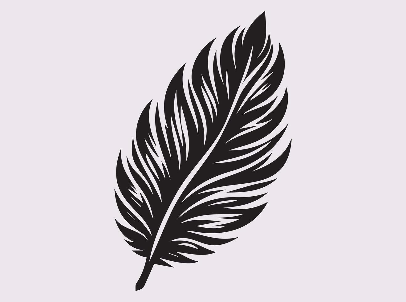Abstract Bird Feather Silhouette for Unique and Elegant Craft Ideas vector