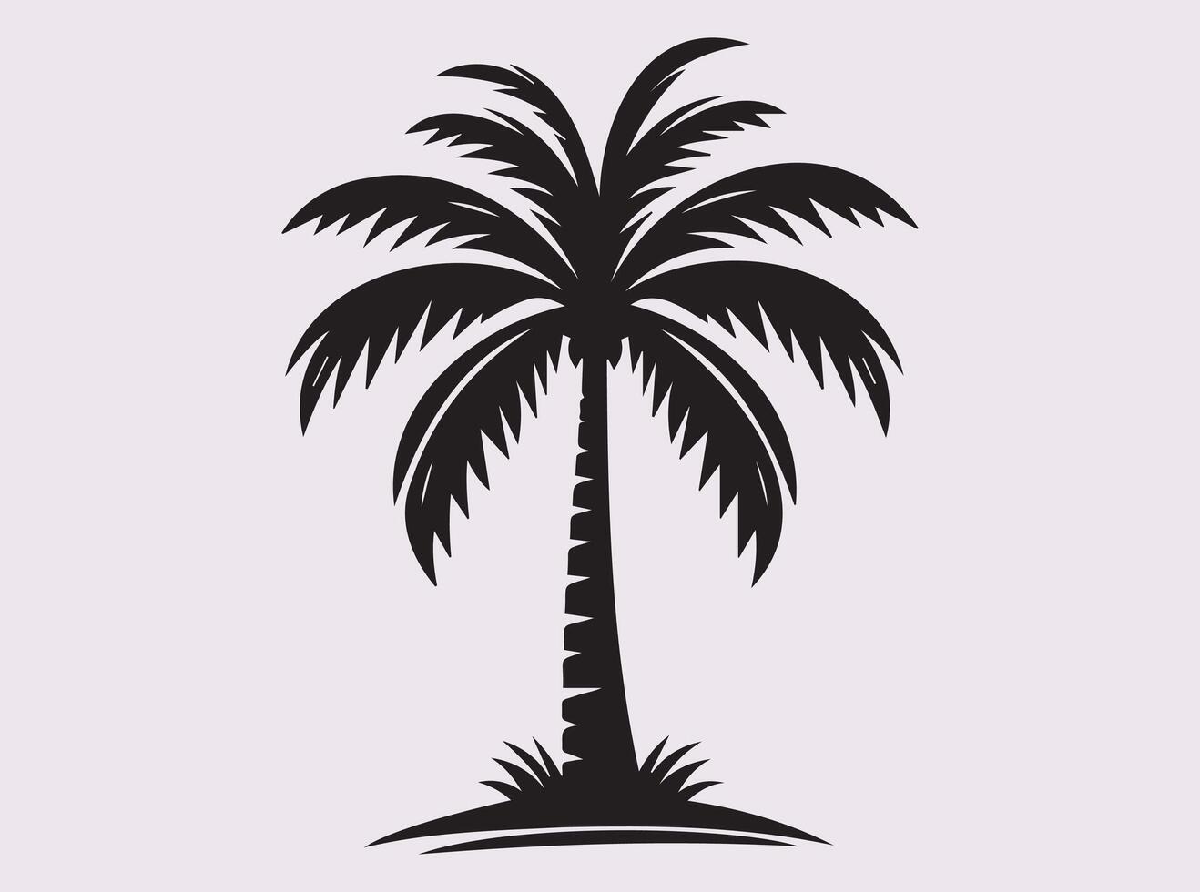 Simple and Elegant Coconut Tree Silhouette for Nature and Island Themed Art vector