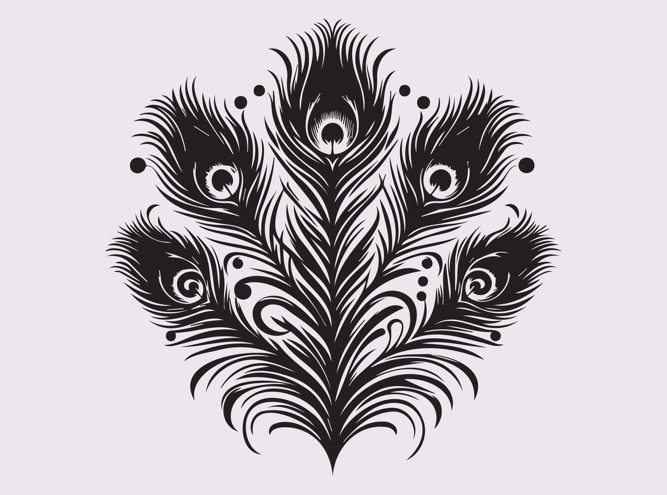 Stunning Black Peacock Feather Silhouette for Invitations and Creative Designs vector