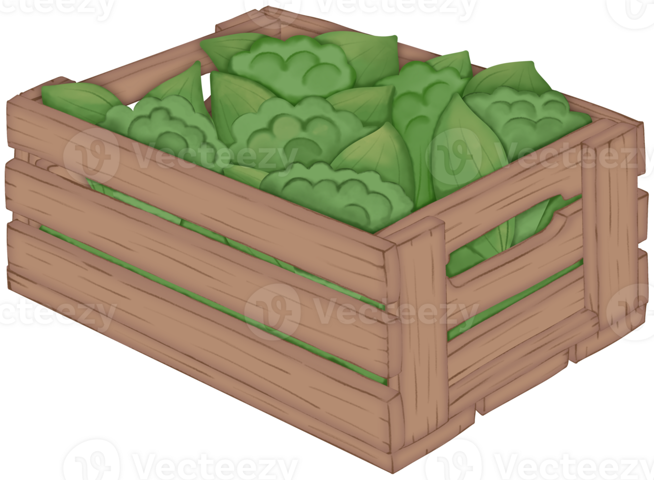 Block Kerry in a wooden box on transparent background png