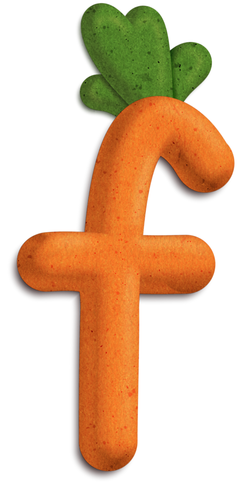 Lowercase Letter f Colorful Carrot Font png