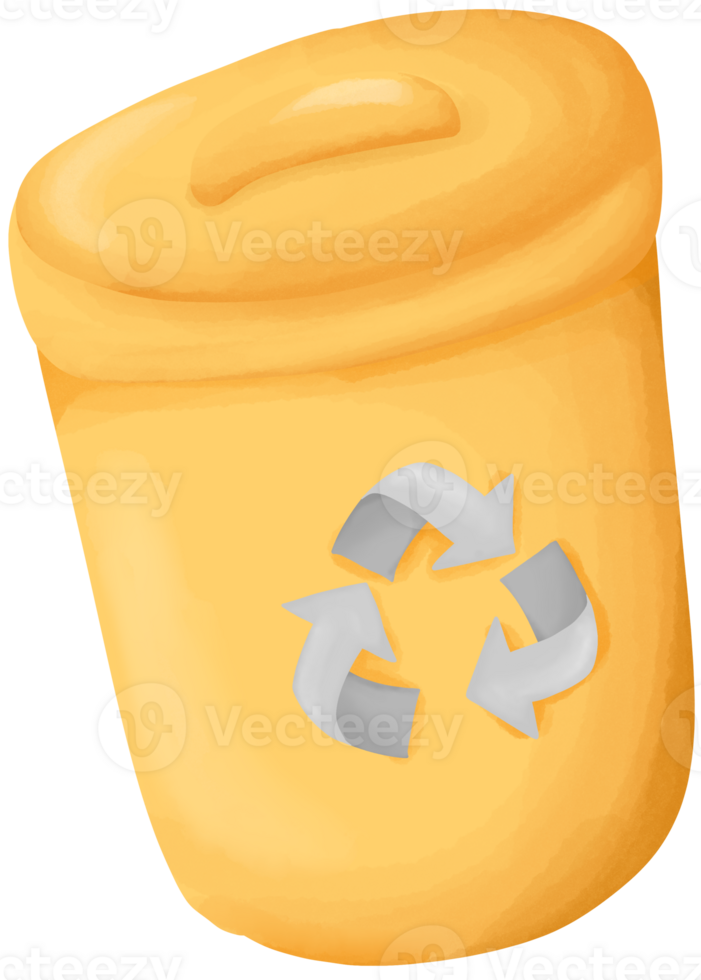 The yellowbin has a recycling symbol png
