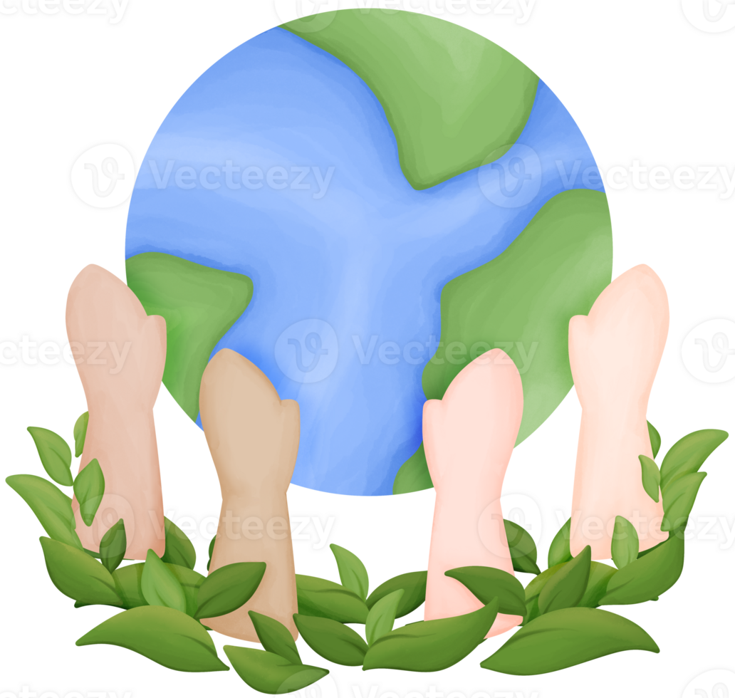 Hands embracing the world png