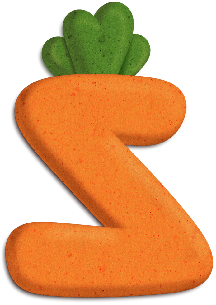 Capital Letter Z 3D Carrot Colorful Letter Font png