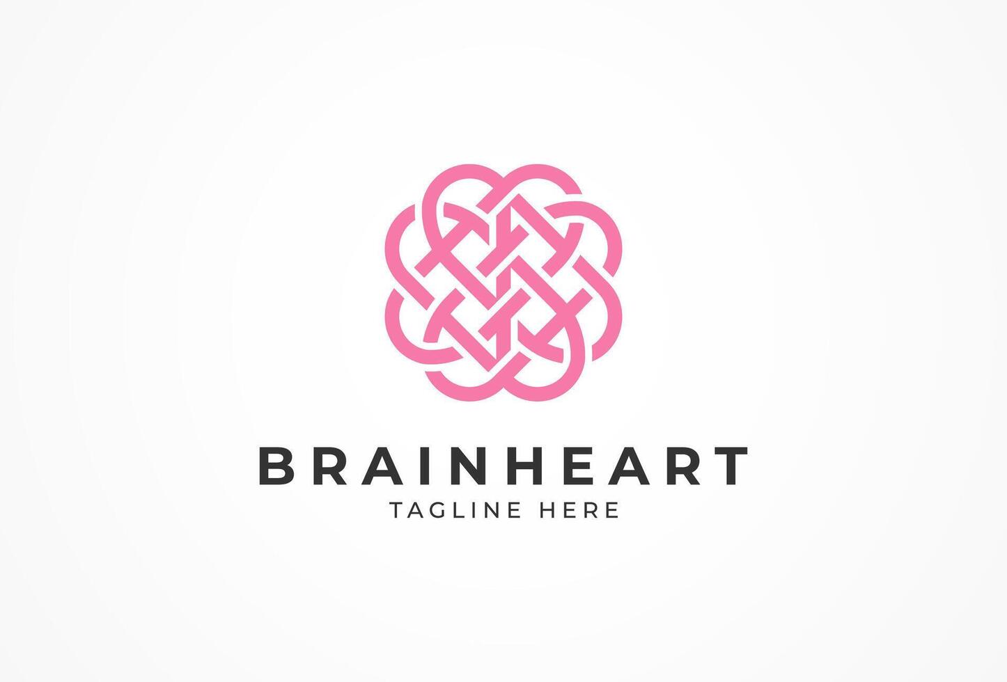 Brain and Heart Logo - Creative Healthcare and Wellness Symbol vector