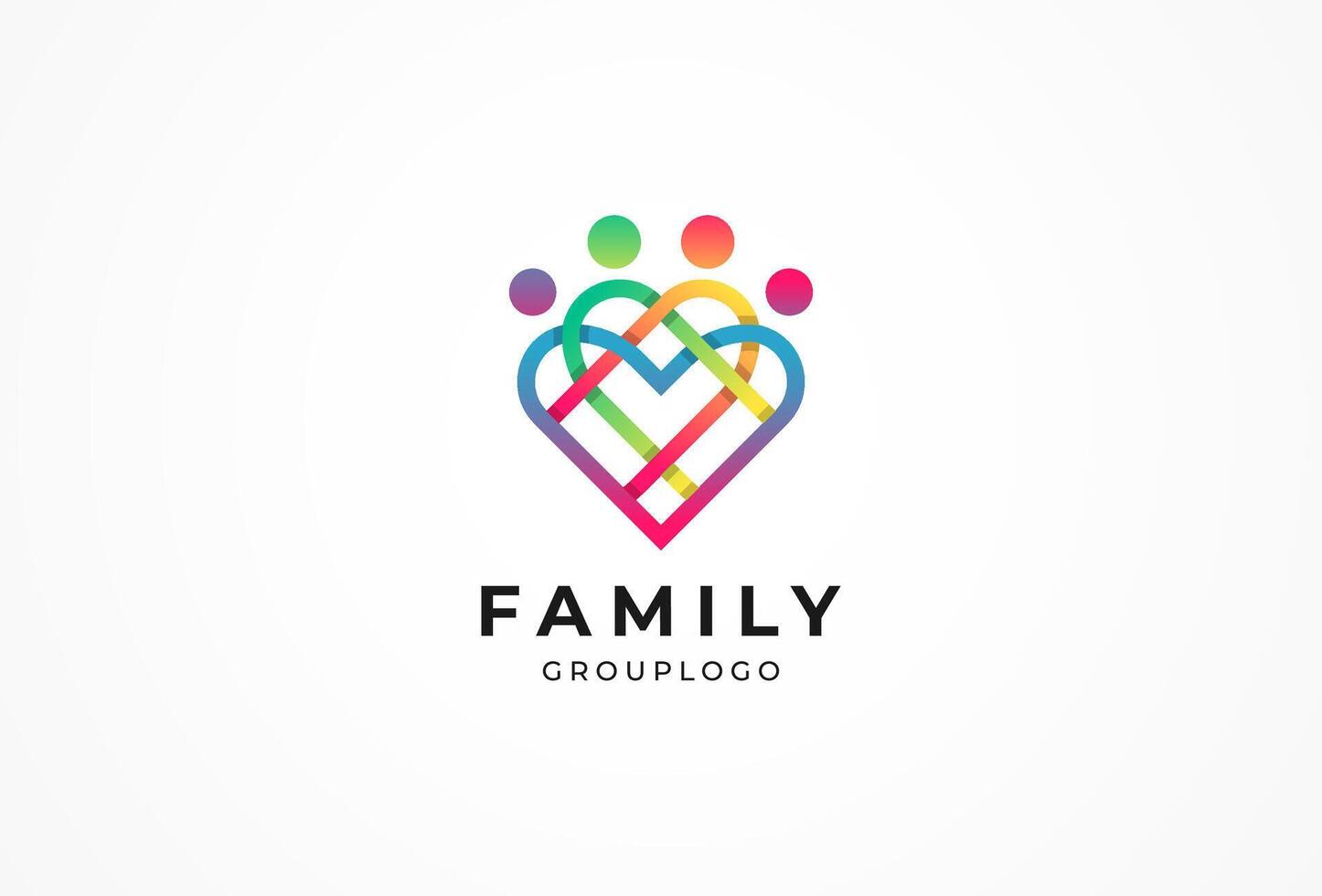 Colorful Family Heart Logo Love Community and Unity vector