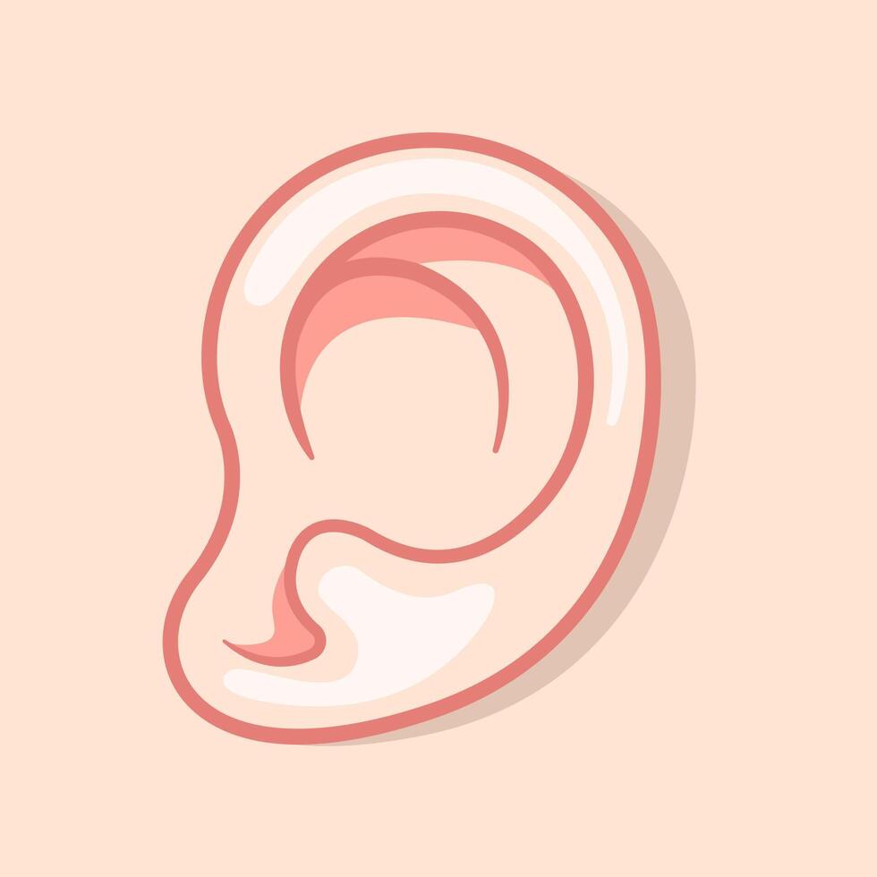 Close up of human left ear illustration vector
