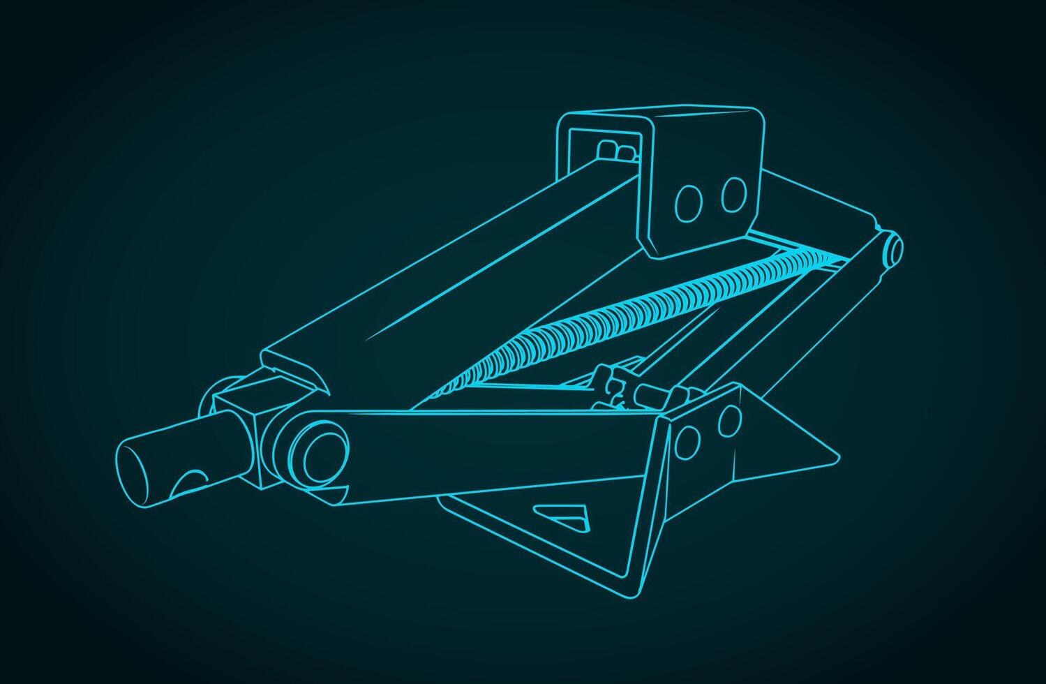 Car scissor jack lift sketch vector