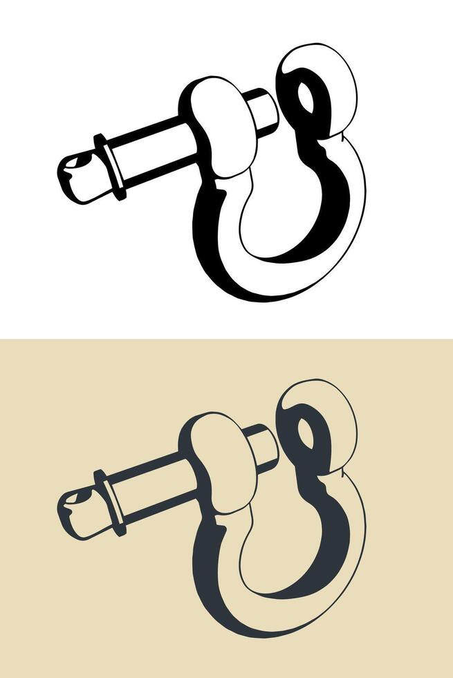 Crosby shackle illustrations vector