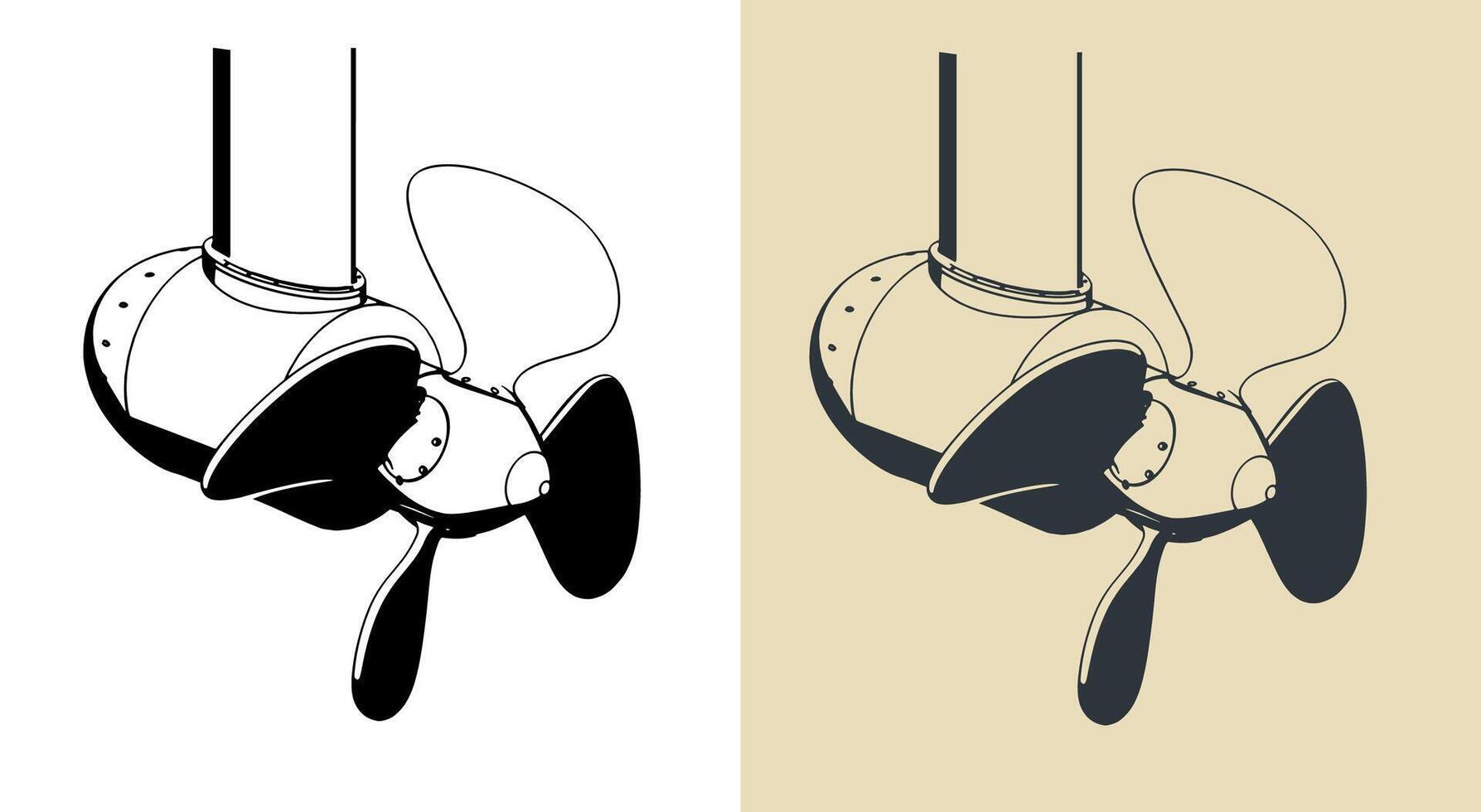 Azimuth thruster illustrations vector