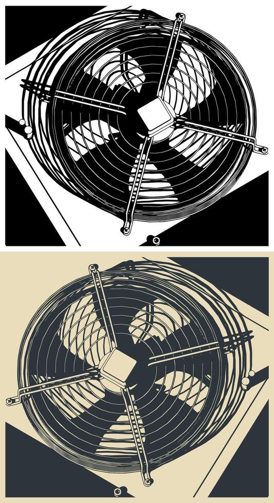Air ventilation system outdoor unit close-up vector