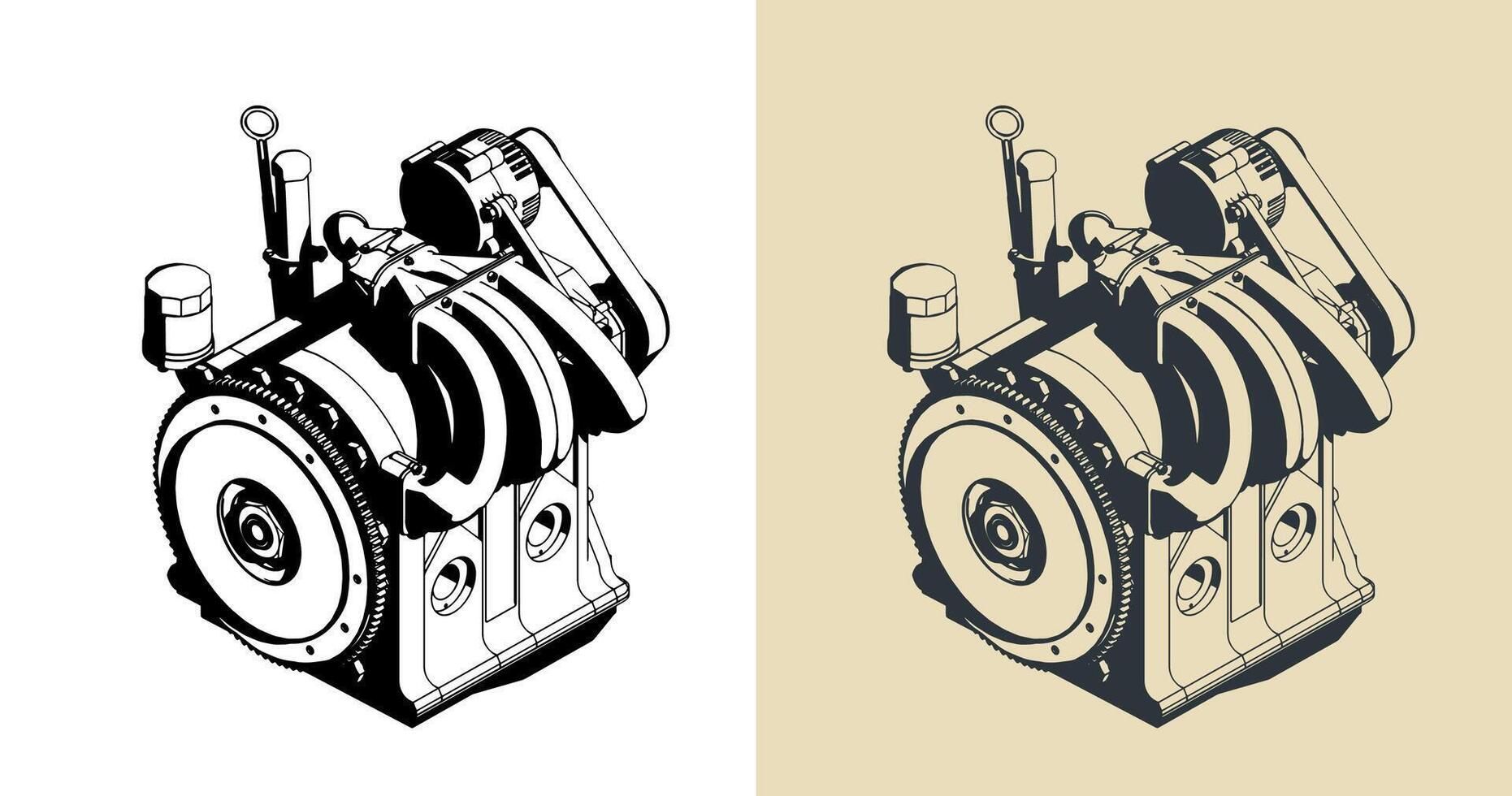 Wankel rotary engine vector