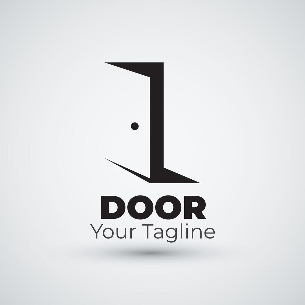 open door logo design flat icon template vector
