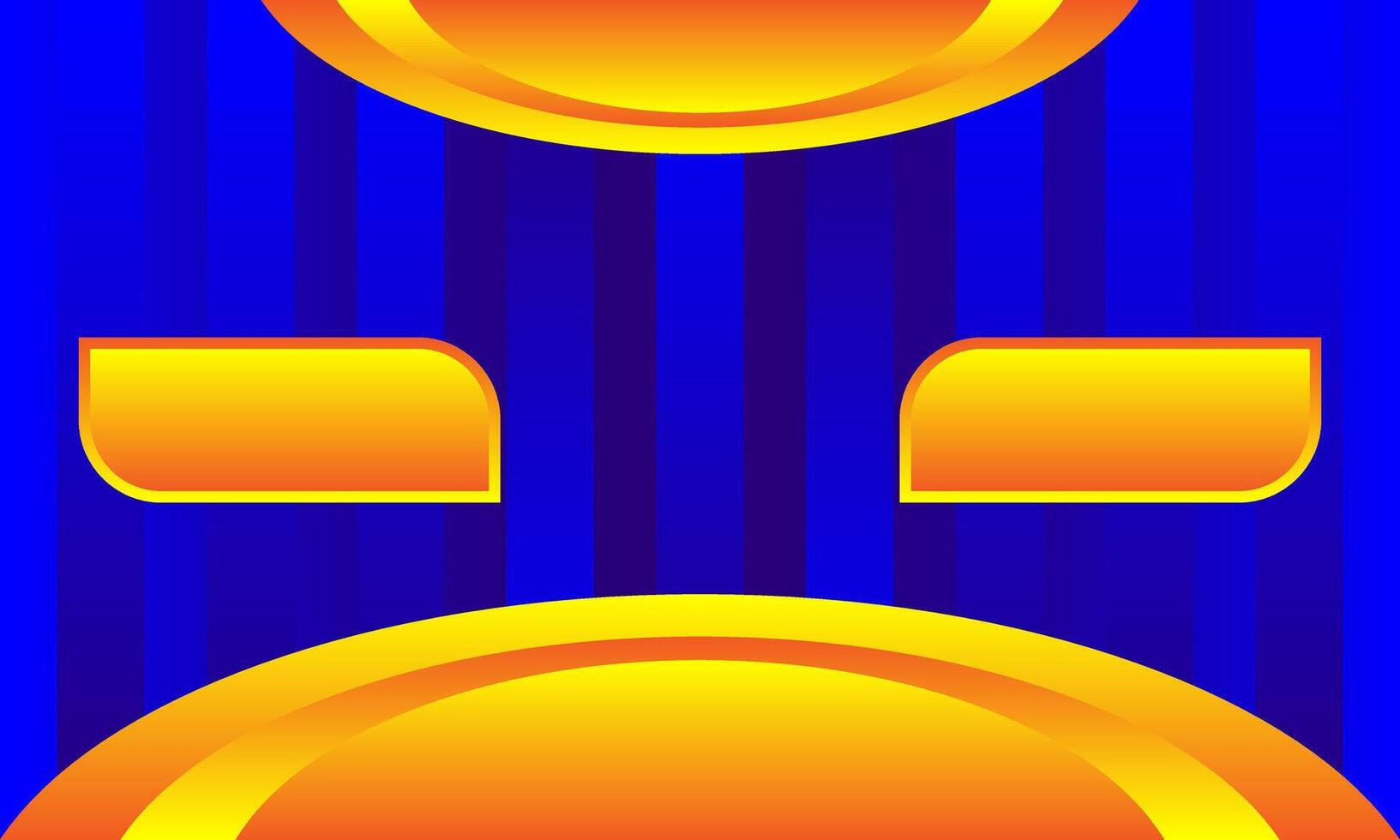 Modern gold podium banner on gradient blue background with copy space vector