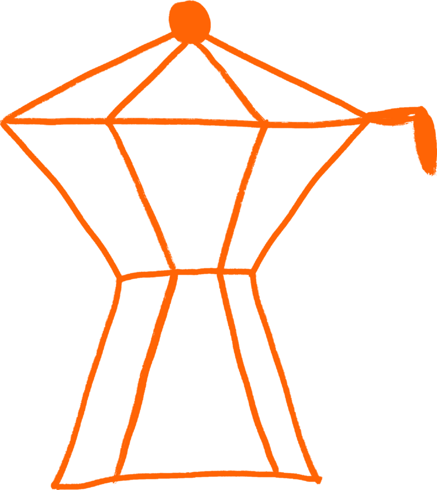 A coffee maker with an orange handle png