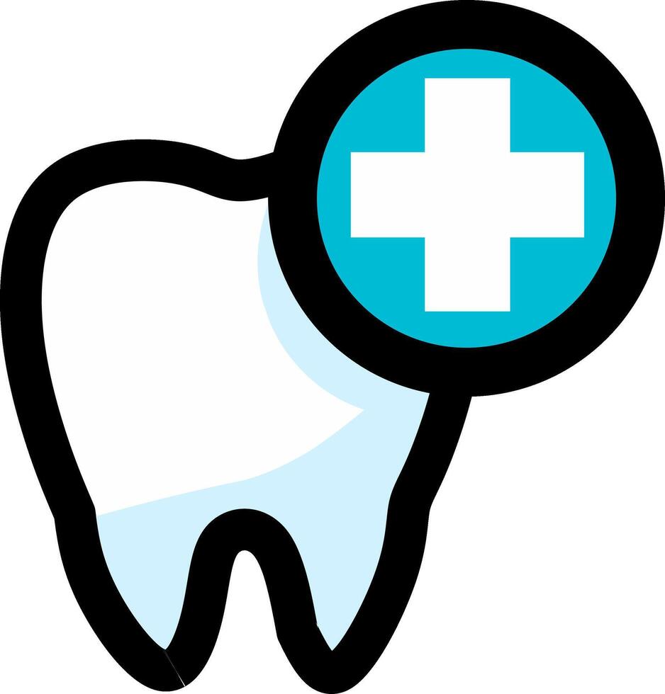 Shiny, healthy tooth color icon. vector