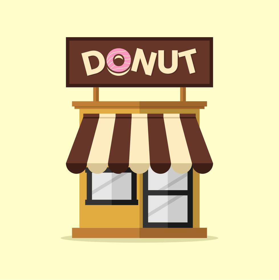 Unique shop selling delicious and tasty donuts vector