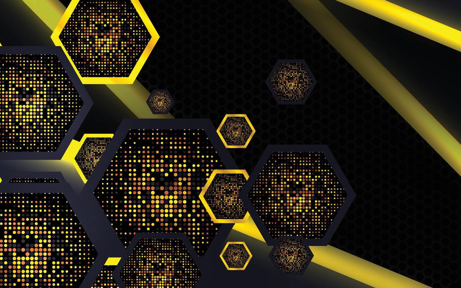 Fancy hexagon pattern background in gold color vector