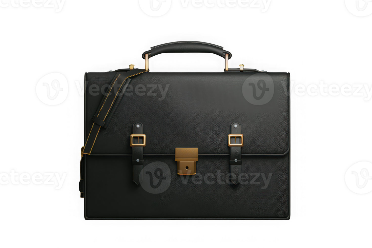 Black briefcase on a transparent background png