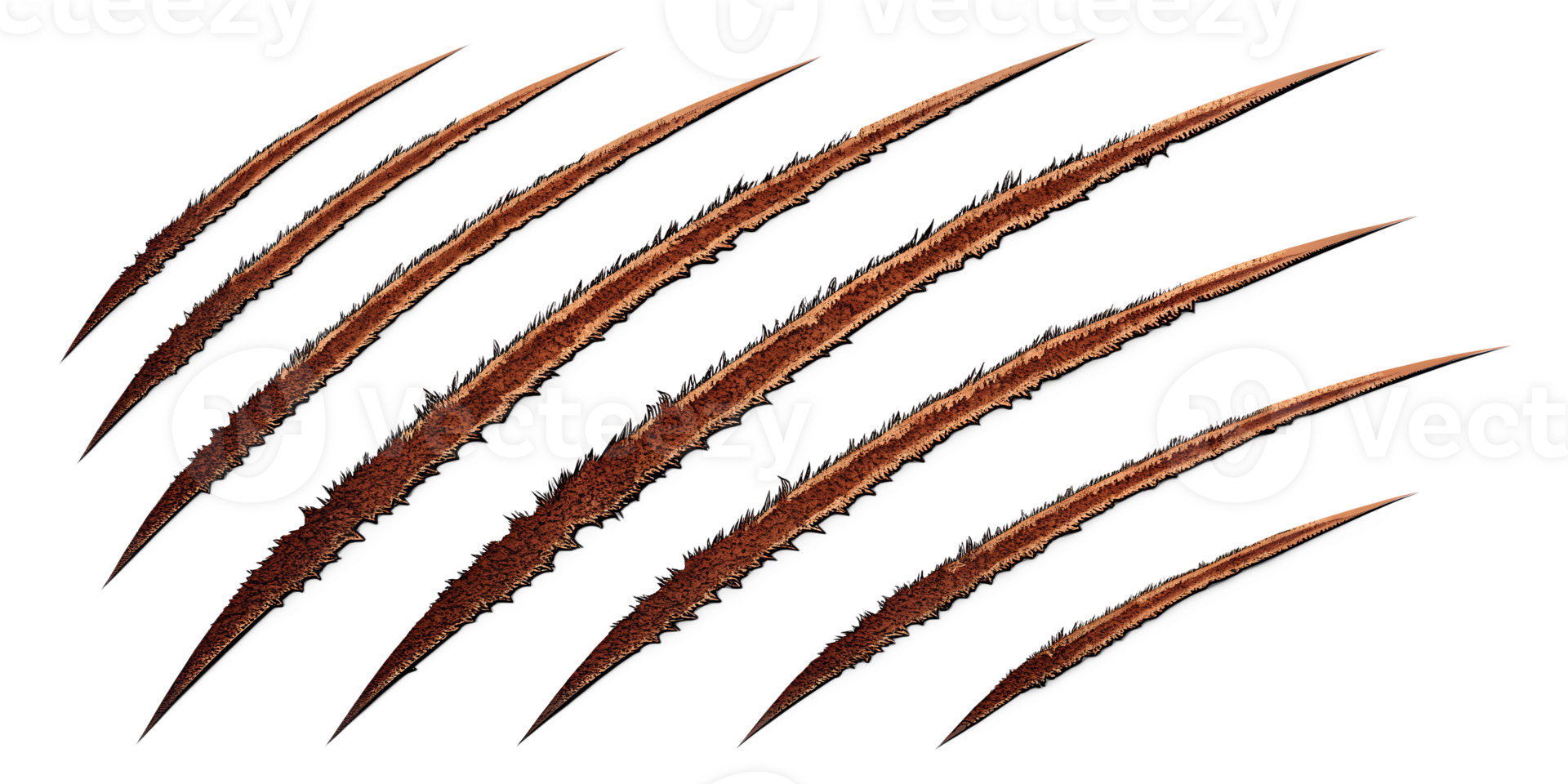 Realistic Brown Animal Claw Marks Scratches Texture Design Element for Game or Graphic Design png
