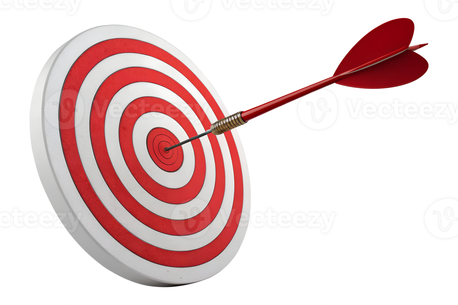 Red Dart Hitting the Bullseye on a Target Achieving Success and Accuracy png