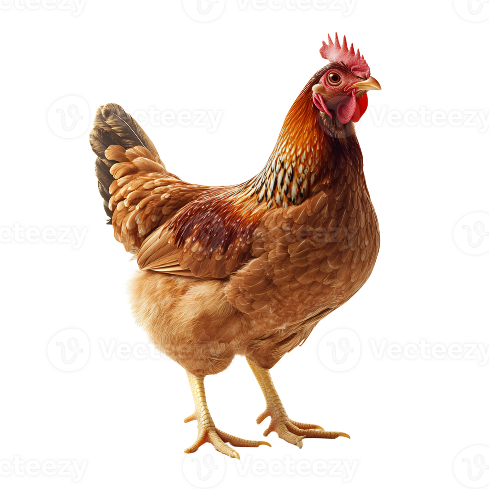 A beautiful brown hen isolated transparent background for poultry farming or agricultural use png