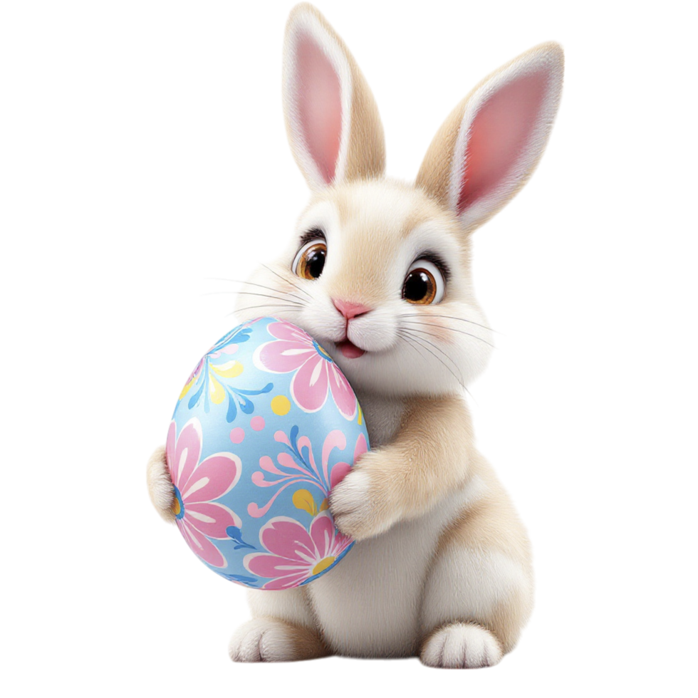 Easter bunny holding an easter egg png