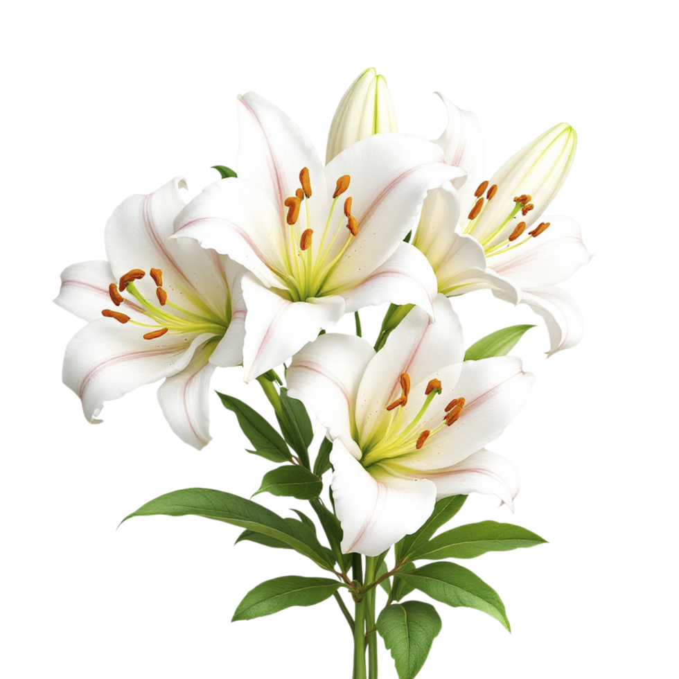 White lilies on a black background png