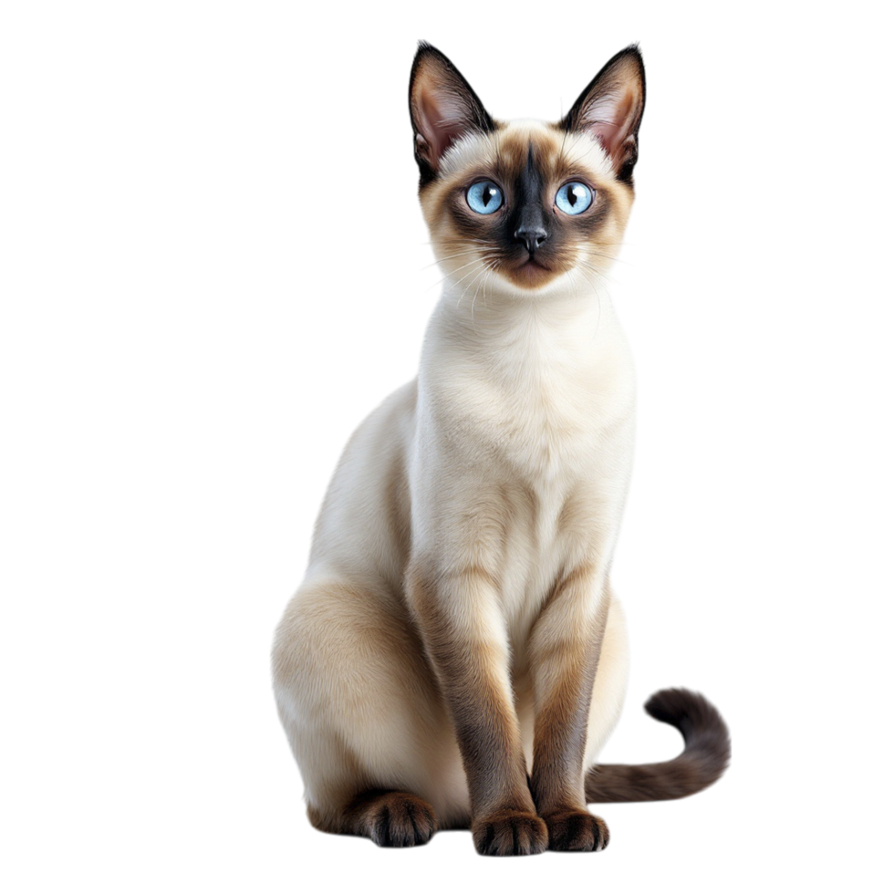 Siamese cat on black background png