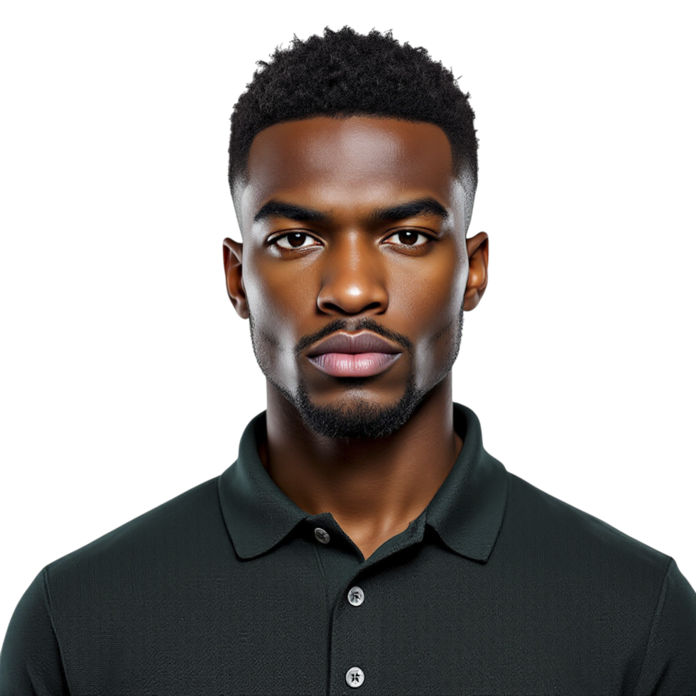 A black man in a polo shirt png