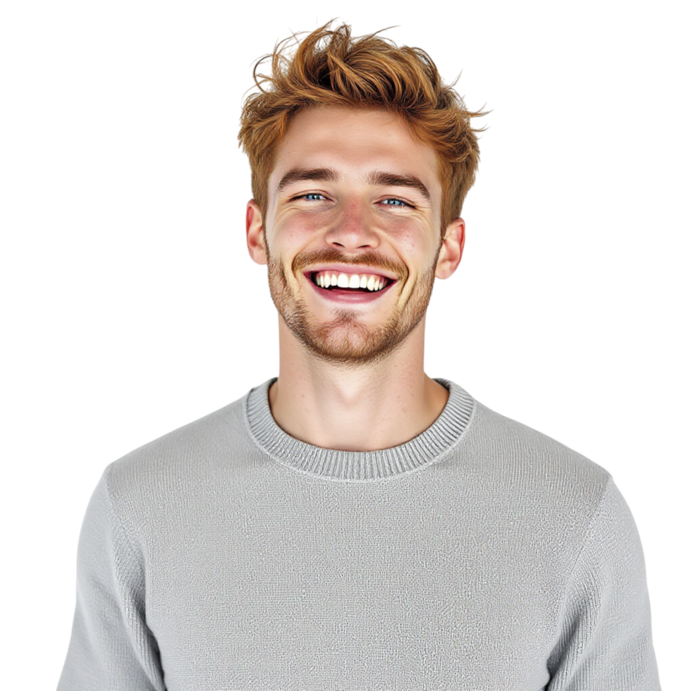 A man is smiling and wearing a sweater png