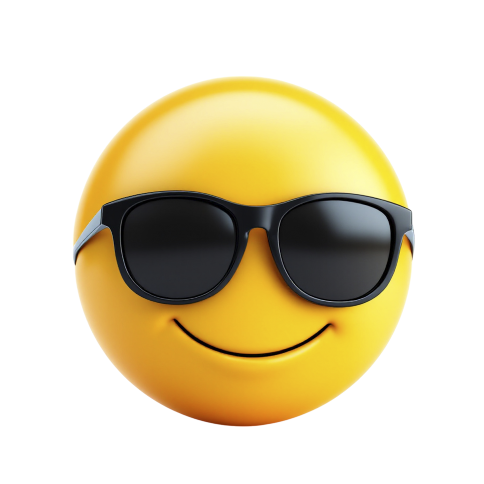 Emoji smiley face with sunglasses png